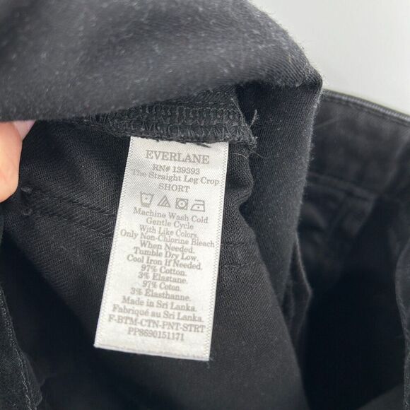 EVERLANE Black Wash High Rise Straight Leg Crop Denim Jeans Size 4 Short - Picture 7 of 7